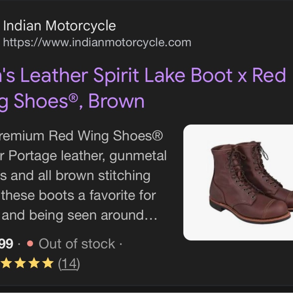 Rare Red Wing Indian motorcycle riding Boot - Picture 2 of 9